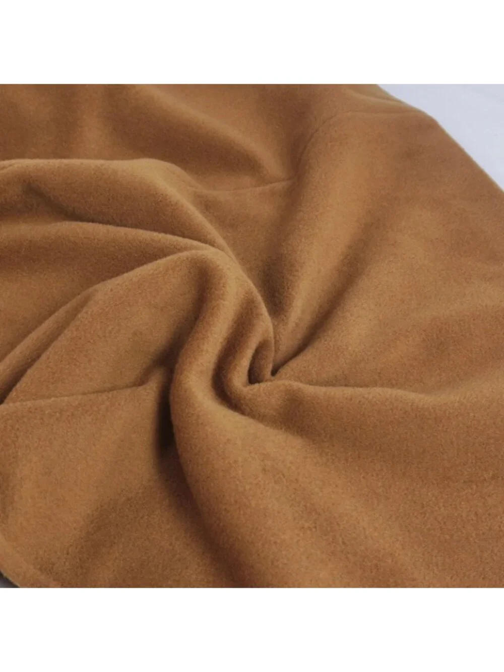 Max Mara Wool Cashmere Coat Long White Tag Buttonless Collar Fur Brown